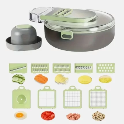 coupe-légumes multifonctions 9en1 avec hachoir à épices 2024, trancheur, épulcheur, râpe, 15 pièces