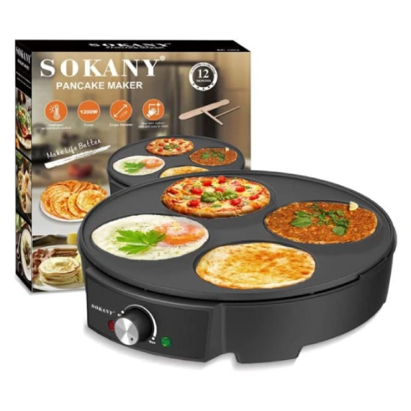 crêpière électrique pancake maker professionnelle sokany sk1003 1200w noir