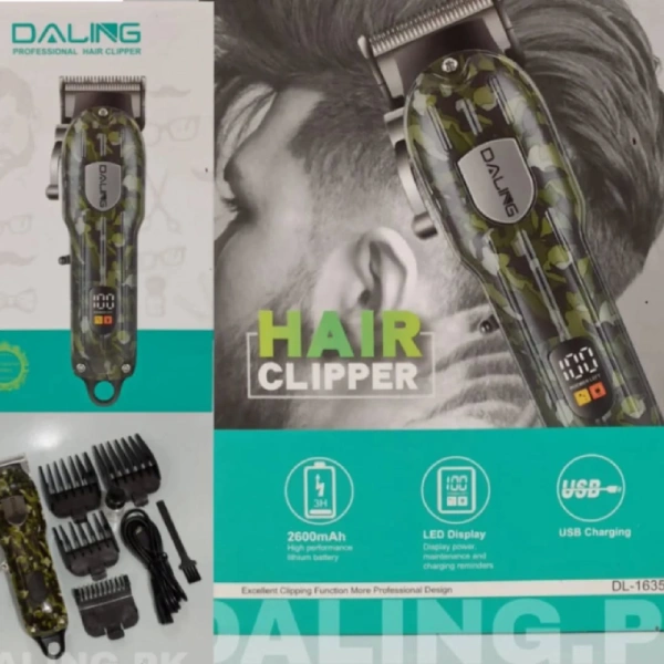 daling dl-1635 camo militaire tondeuse cheveux professionnelle rechargeable led