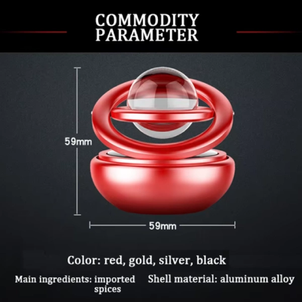 Diffuseur d'Aromathérapie Solaire Sphérique Rotatif pour Voiture (3) diffuseur d'aromathérapie solaire sphérique rotatif pour voiture et bureau