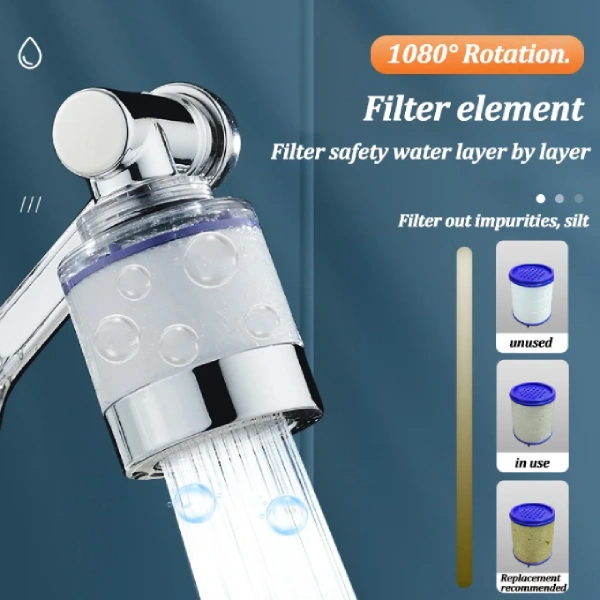 extenseur aérateur de robinet rotatif 1080° universel à filtre anti-éclaboussures