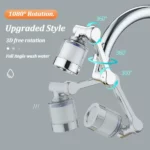 extenseur aérateur de robinet rotatif 1080° universel à filtre anti-éclaboussures