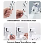 Extenseur Aérateur de Robinet Rotatif 1080° Universel à Filtre Anti-Éclaboussures – Image 6
