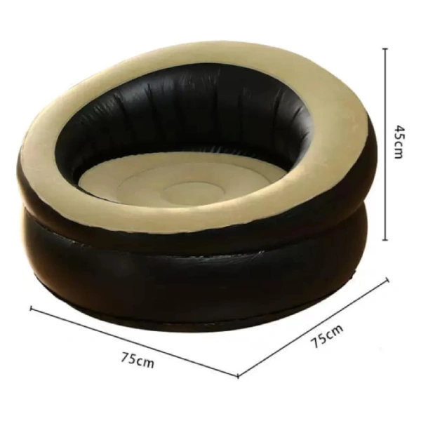 Fauteuil Gonflable Rond Portable – Supporte 200kg (1) fauteuil canapé gonflable rond portable beige