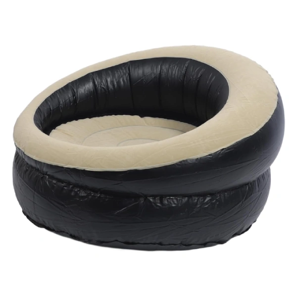 Fauteuil Gonflable Rond Portable – Supporte 200kg fauteuil canapé gonflable rond portable beige