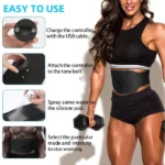 kit d'électrostimulation amincissant musculaire ems 3en1, ceinture abdominale + biceps