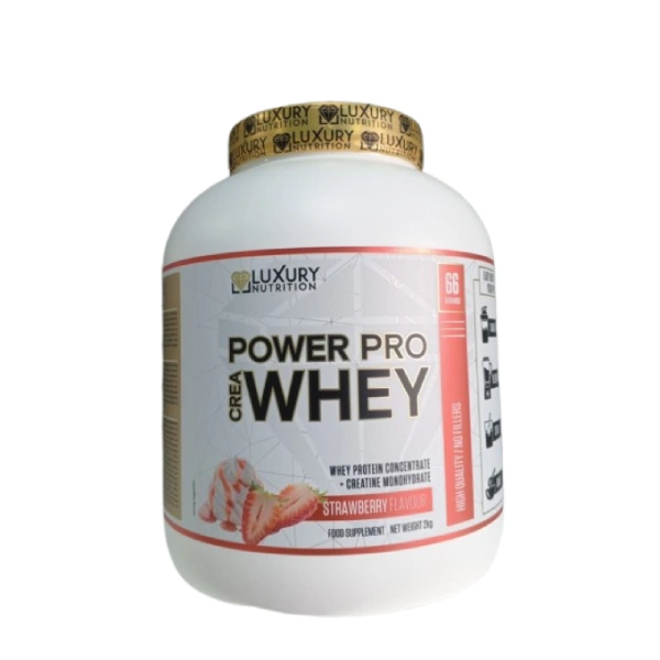 luxury nutrition crea power pro whey strawberry 2kg