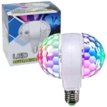 lampe disco magique à double tête led e27 6w, effet boule de scène rotative