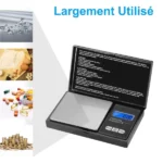 mini balance de précision numérique led à piles 500g, 0.01g