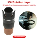 porte-gobelet rotatif 360° multifonction 3en1 pour voiture