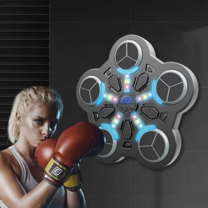 machine de boxe intelligente musicale murale avec gants ronyme, 5 cibles