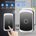 sonnette de porte sans fil tactile noir avec éclairage led 300m, 36 mélodies