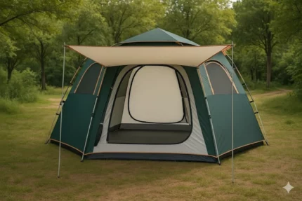 tente hexagonale familiale xxl vert 4 à 8 personnes
