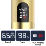 htc at-566 tondeuse à cheveux professionnelle rechargeable avec écran lcd dorée