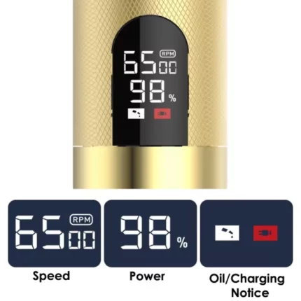 htc at-566 tondeuse à cheveux professionnelle rechargeable avec écran lcd dorée