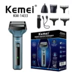 kemei km-1433 tondeuse cheveux multifonction rechargeable professionnelle 3en1, poils du nez, rasoir
