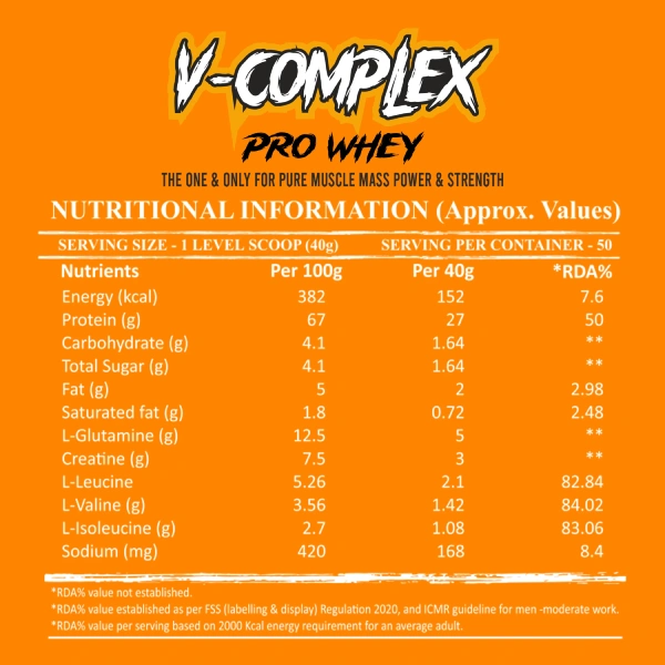 V-SHAPE V-Complex Pro Whey 2 kg (4,4 lb) – Whey, Créatine, BCAA (2) V-SHAPE V-Complex Pro Whey 2 kg (4,4 lb) – Whey, Créatine, BCAA – Image 3