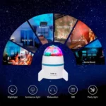 veilleuse musicale projecteur de lumière de nuit fusée spatiale sans fil 2en1