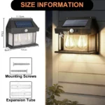 applique murale solaire à 2 lampes ampoules jaune avec détecteur de mouvement