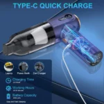 aspirateur à main portable sans fil puissante 3en1 avec afficheur led ledeak 15000pa