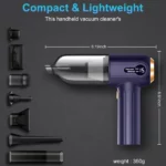 aspirateur à main portable sans fil puissante 3en1 avec afficheur led ledeak 15000pa