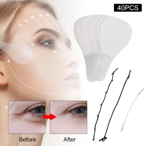 Bandes Adhésives Invisibles pour Lifting Visage et Cou Instantané – 40 Pcs bandes adhésives invisibles pour lifting visage et cou instantané 40 pcs