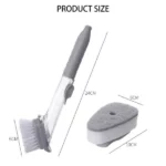 brosse lave-vaisselle multifonction 2en1 avec distributeur de savon liquide