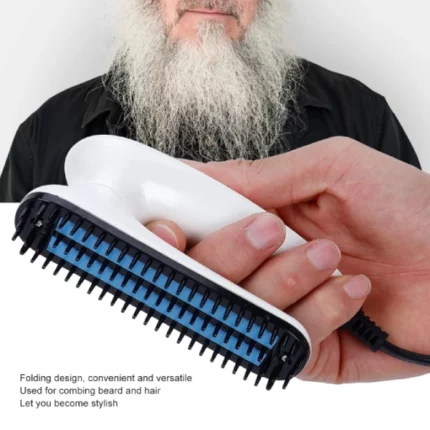 brosse lissante chauffante électrique pour cheveux et barbe homme