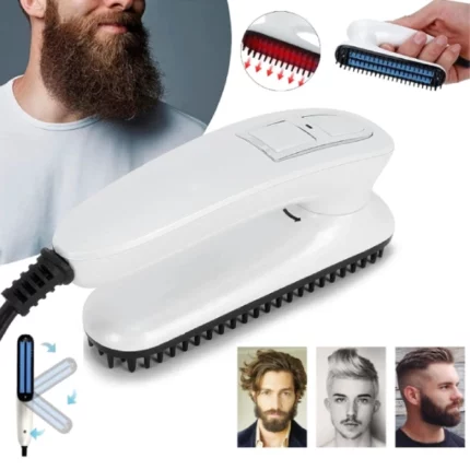brosse lissante chauffante électrique pour cheveux et barbe homme