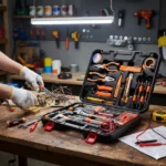 caisse mallette d'outils de bricolage et réparation électrique multifonctions professionnelle 30 pcs solude