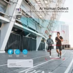 caméra de surveillance extérieure ptz wifi double lens 8mp uhd 2k v380 pro, détection ai, suivi de mouvement, vision nocturne couleur