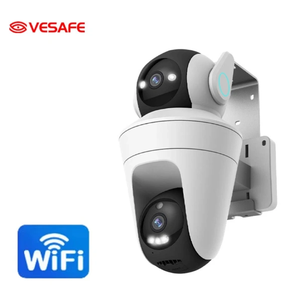 Caméra de Surveillance Smart WiFi PTZ Double Lens 10MP 5K VESAFE – Détection AI caméra de surveillance extérieure smart wifi ptz cctv double lens 10mp 5k vesafe icam365, détection ai, vision nocturne couleur