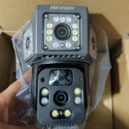 caméra de surveillance solaire hikvision colorvu 4g ptz 360° 3 lens 12mp ultra hd zoom x10