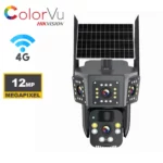 caméra de surveillance solaire hikvision colorvu 4g ptz 360° 3 lens 12mp ultra hd zoom x10