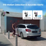 caméra de surveillance solaire ptz 4g 3 lens 12mp zoom x10 v380 pro, détection ai, vision nocturne couleur