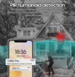 Caméra de Surveillance Solaire PTZ 4G 3 Lens 15MP 4K Zoom X10 V380 Pro – Image 4