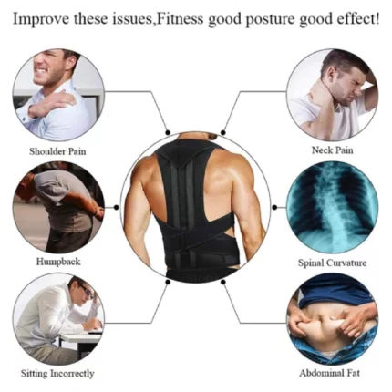 ceinture lombaire correcteur de posture dorsale respirant avec 2 tiges
