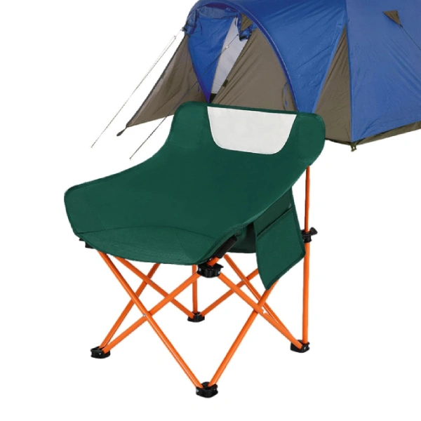 Chaise de camping pliable acier et polyester bleu Chaise de camping pliable acier et polyester bleu