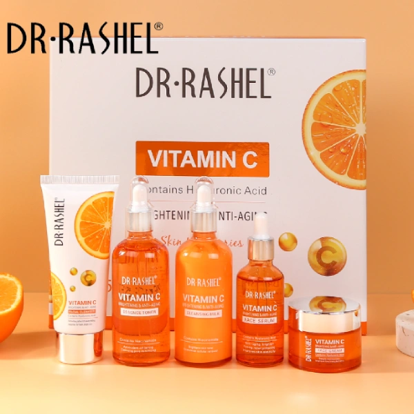 coffret soins de la peau anti-âge vitamine c dr. rashel 5 pièces, vitamin c brightening & anti-aging dr rashel 5 pcs