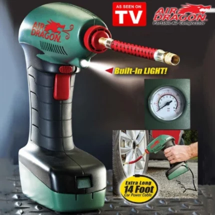 compresseur d'air portable bulbhead air dragon 12v avec torche