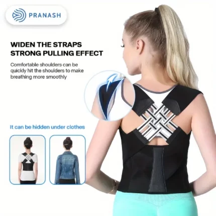 ceinture support correcteur de posture dorsale réglable respirant médical unisexe pranash