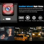 Dashcam Caméra de Voiture 3 Lens 1080P Full HD WiFi et Vision Nocturne – Image 5