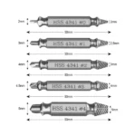 Extracteur de Vis Endommagées - 5 Pièces Acier HSS 4341 – Image 4
