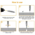 Extracteur de Vis Endommagées - 5 Pièces Acier HSS 4341 – Image 5