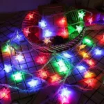 guirlande lumineuse multicolore 20 étoiles led rgb 2m
