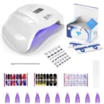 kit manucure vernis sèche-ongles professionnel sun x lampe uv led 54w avec accessoires