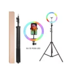 kit pro selfie ring light rgb mj30 30cm avec télécommande bt, trépied 2m