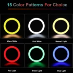 Kit Pro Selfie Ring Light RGB LED MJ30 30cm – Trépied 2m – Image 4