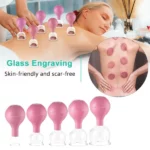 kit de 4 ventouses en verre pour massage par thérapie chi ping