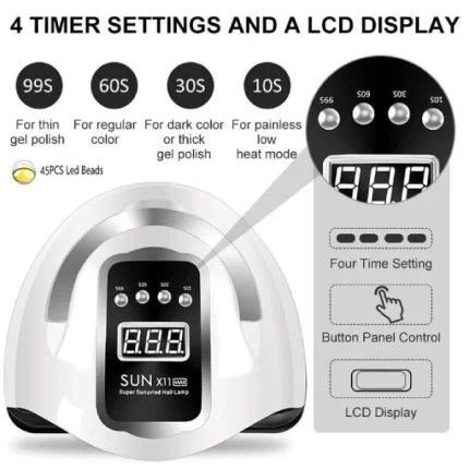 lampe uv/led sèche-ongles professionnelle sun x11 max 280w